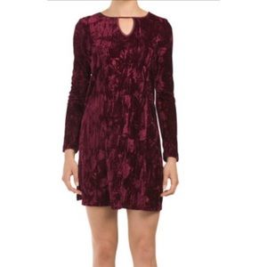 Jack by BB Dakota crushed velvet maroon dress